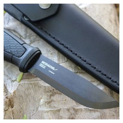 Couteau de survie Mora Garberg noir carbone avec étui en cuir-noir
