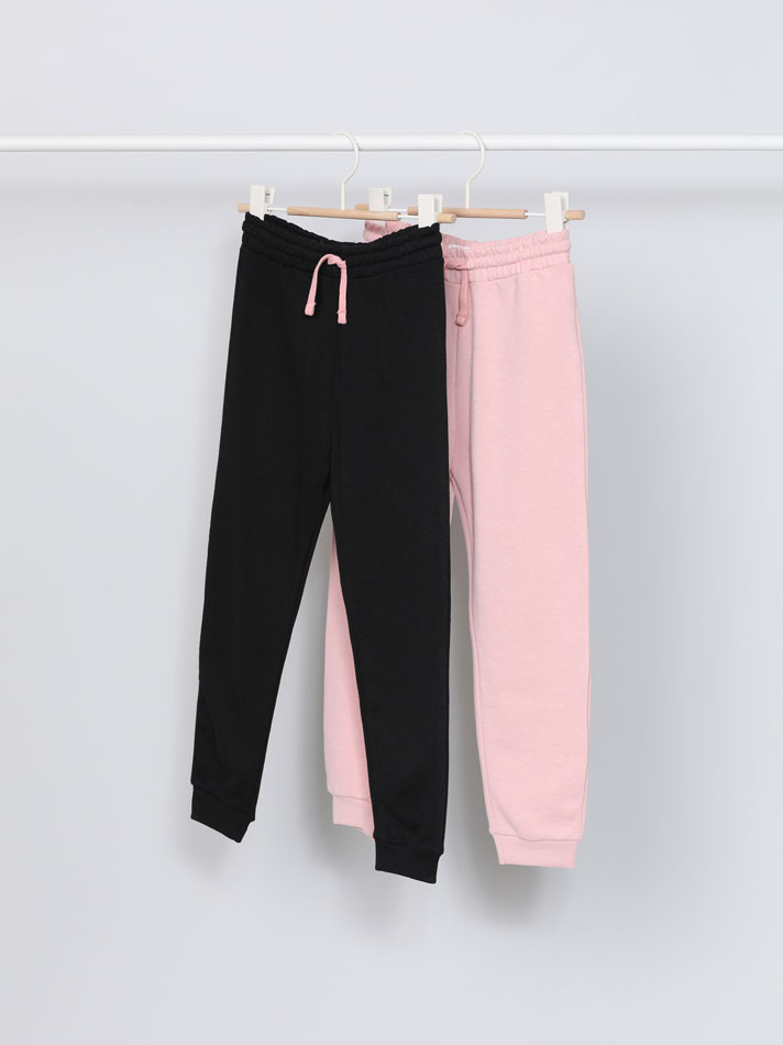 Conjunto com 2 calças de fato de treino básicas - Preto