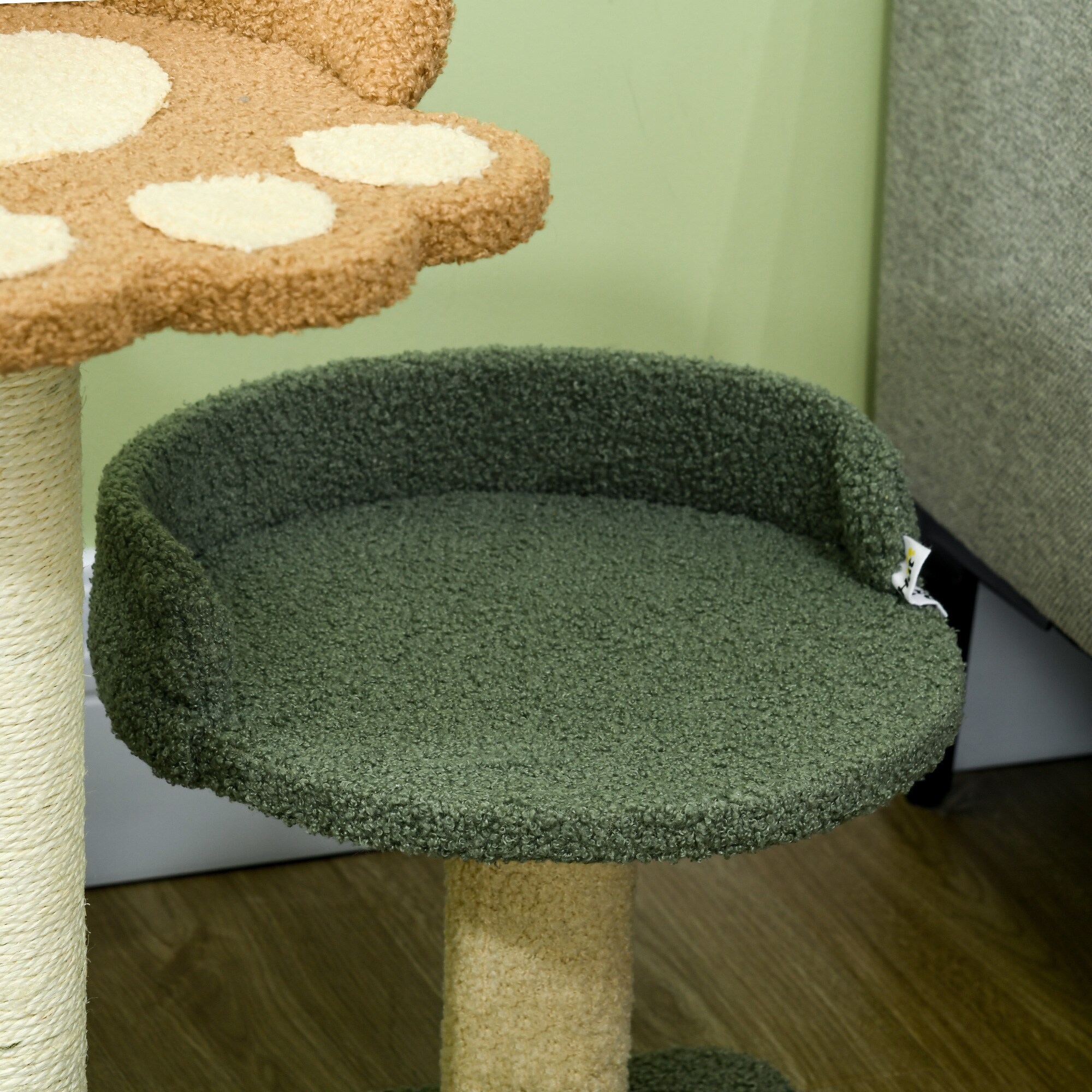 PawHut Kratzbaum mit Hängematte und Pfotenplattform bunt 43L x 39B x 52H cm