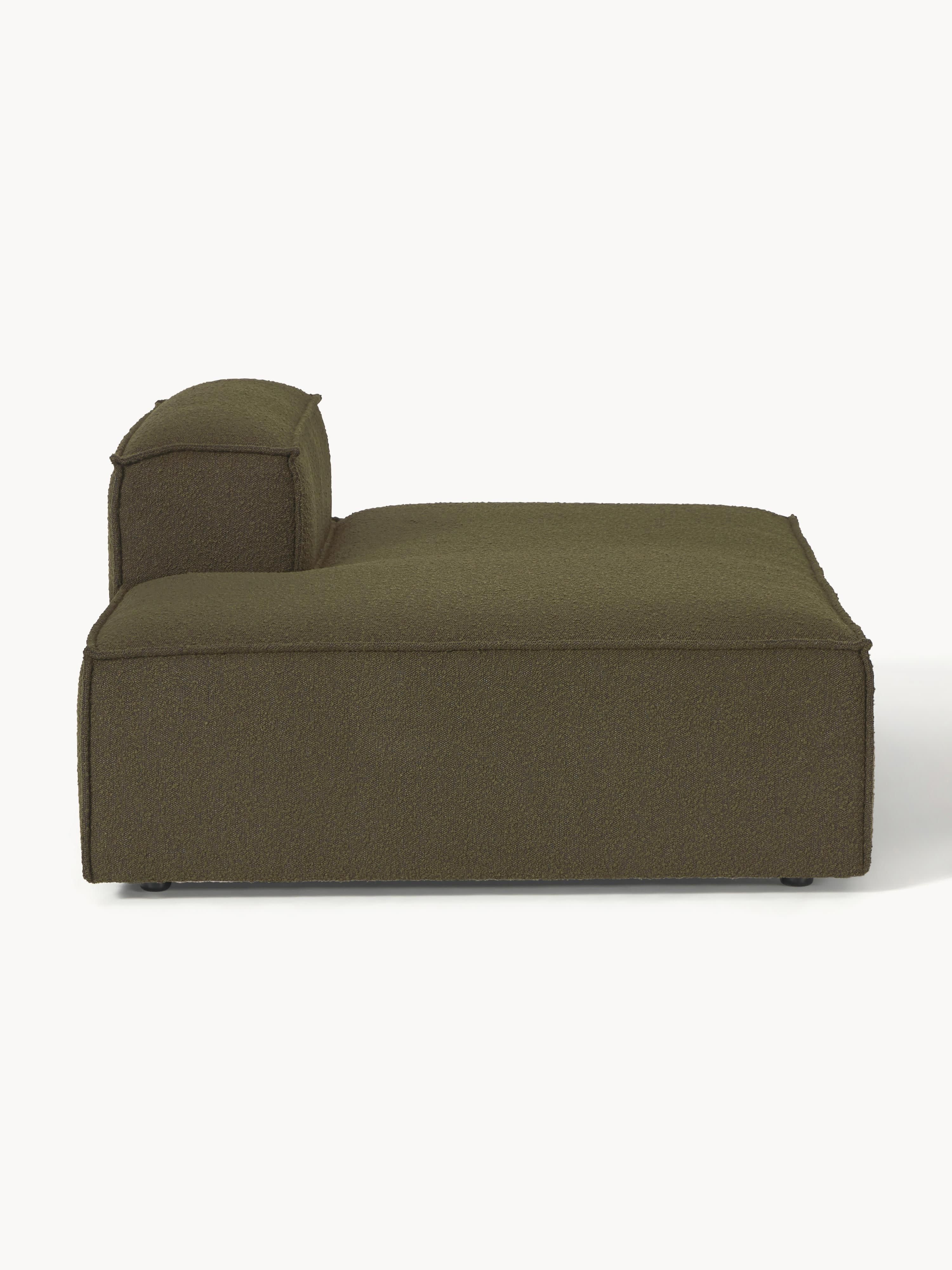 Chaise longue module Lennon uit bouclé