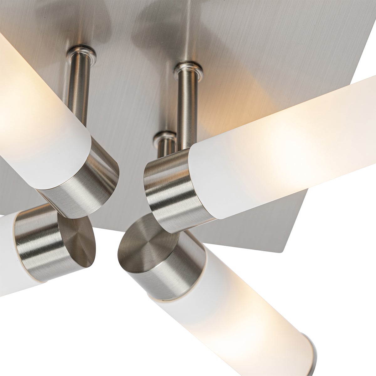 Moderne badkamerplafondlamp, staal, 4-lichts, IP44 - Bad