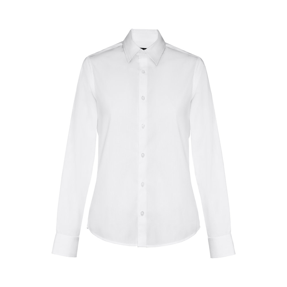 TH Clothes 30195 - Chemise en popeline à manches longues pour femmes. Couleur blanche