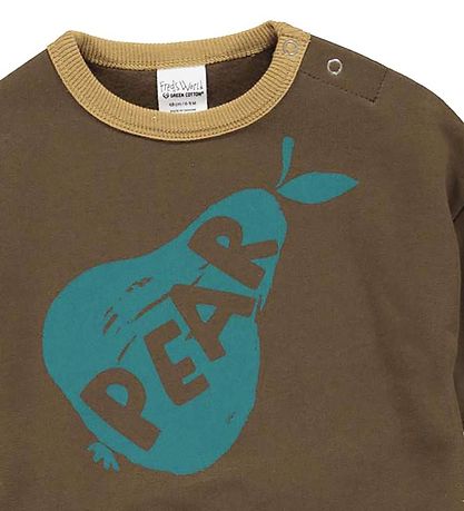 Freds WoRød Sweatshirt - Veggie - Brown Mist m. Print