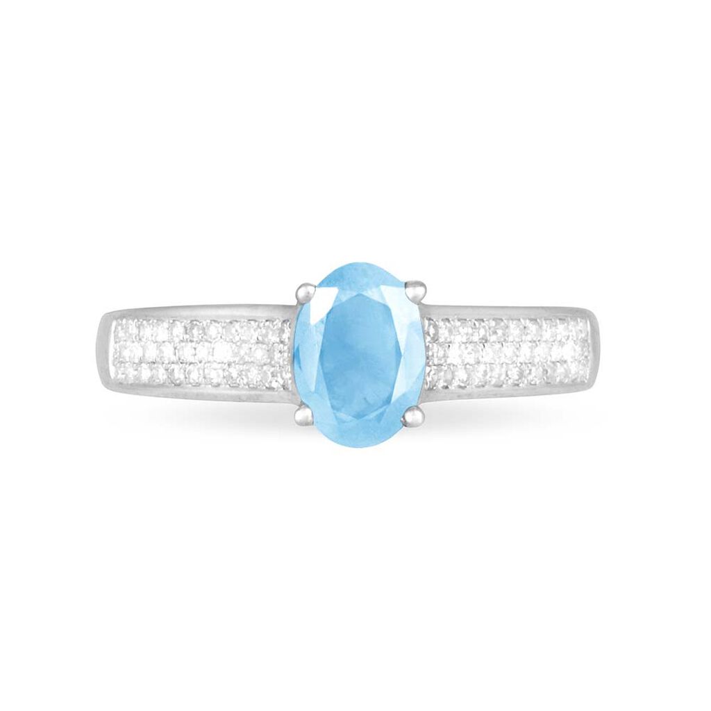Bague Crista Or Blanc Topaze Et Diamant