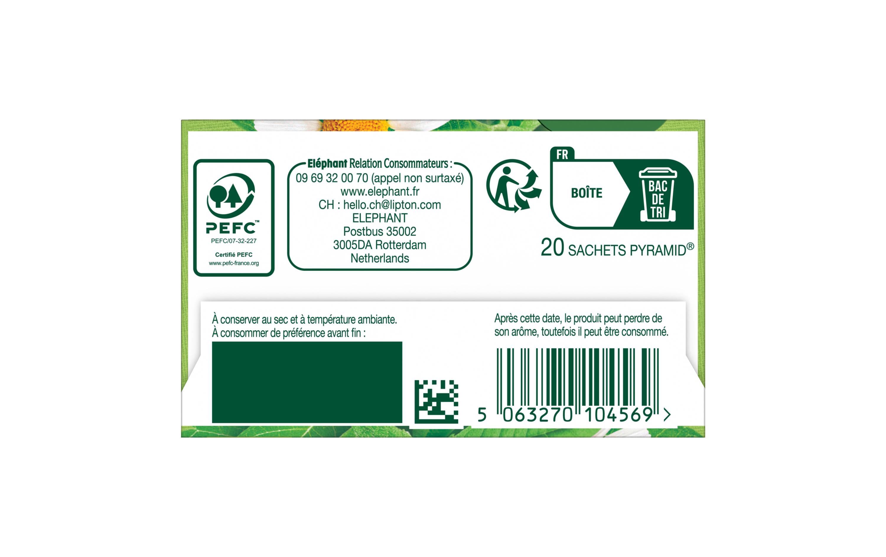 Teebeutel Verveine Citronnée, Camomille 20 StückTee mit Zitronenverbene und Kamille
