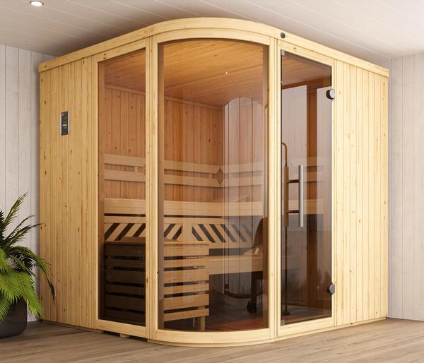 Weka Sauna Sara mit Glastür und Fenster,