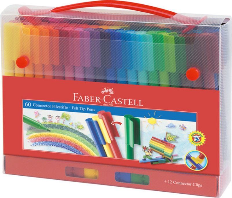 Faber-Castell - Connector Kleurstiften - Assorti - Koffer à 60 Stuks