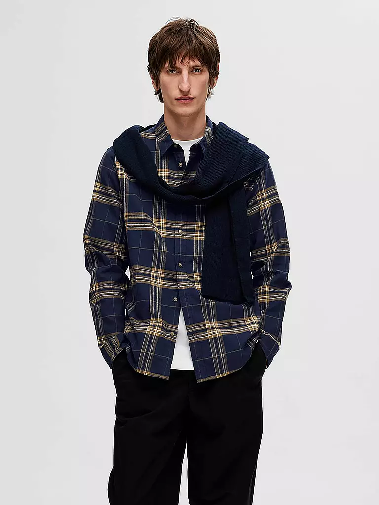 SELECTED Flanellhemd Slim Fit SLHSLIMOWEN creme