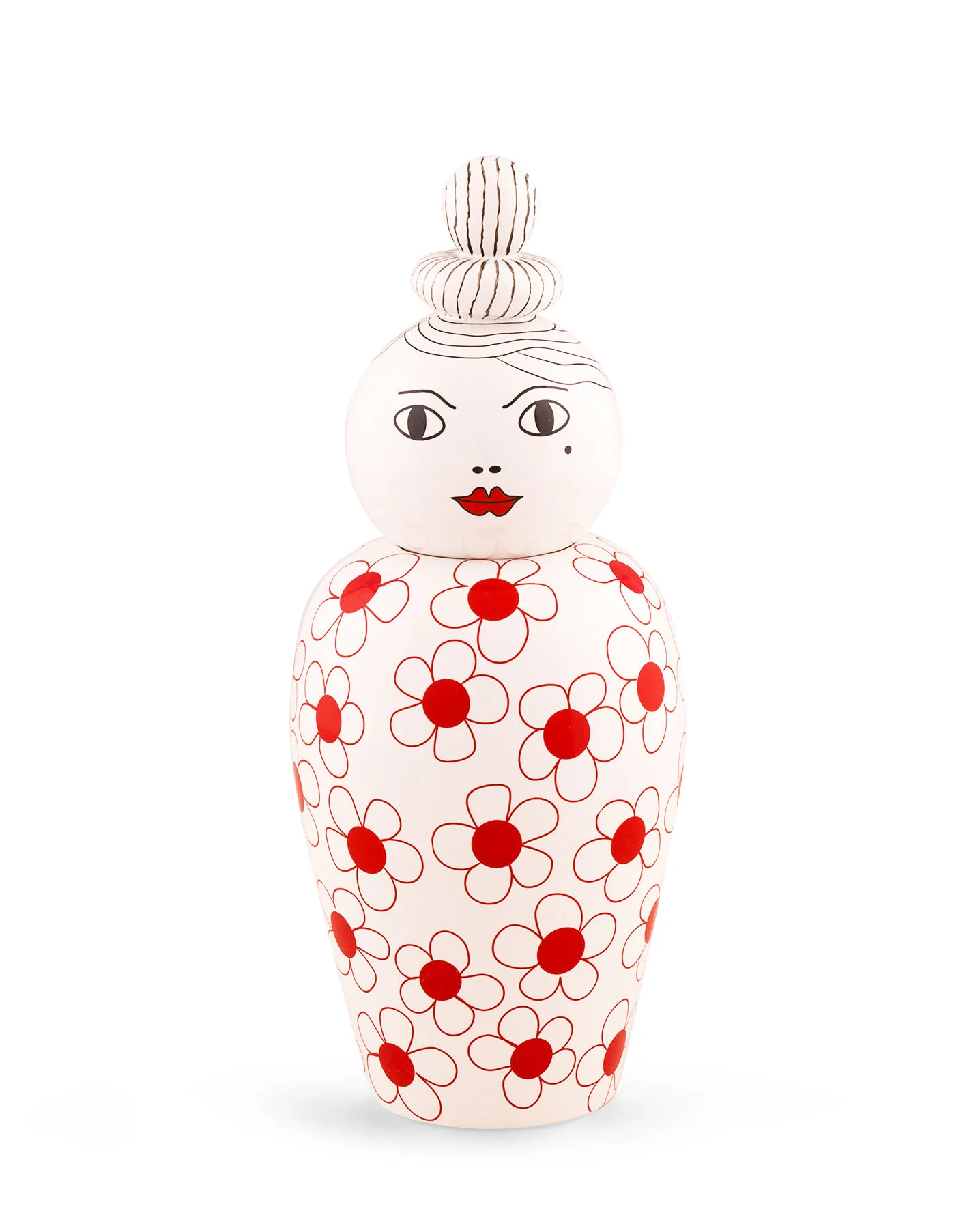 CANOPIE LULA - Vase avec couvercle céramique | Rouge
