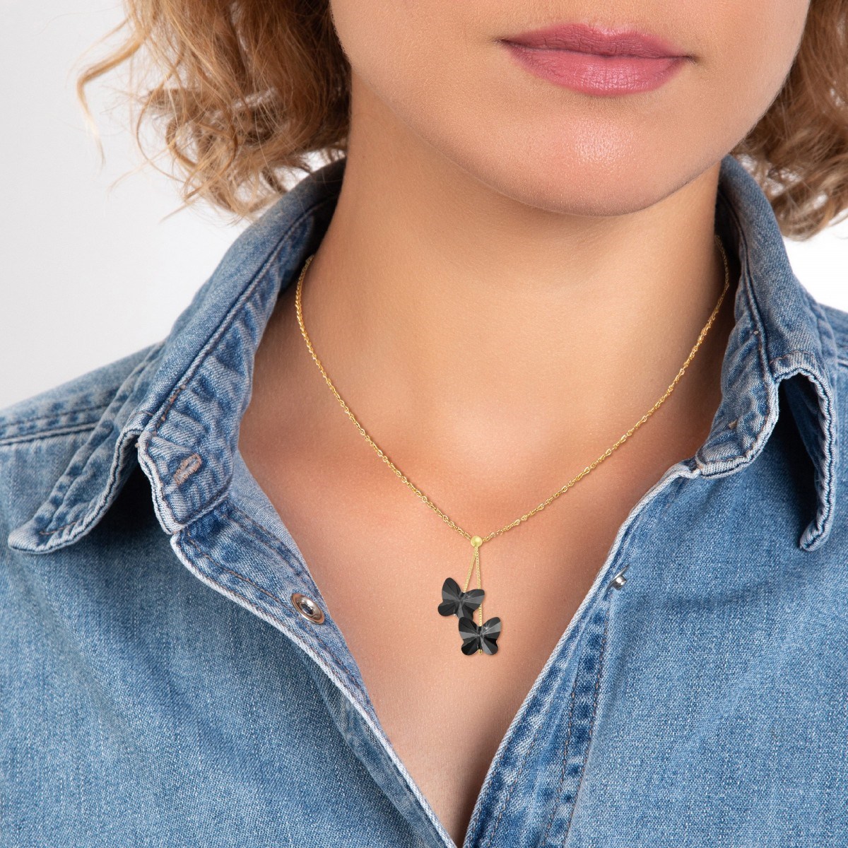 Collier papillons orné de Cristaux scintillants par SC Bohème