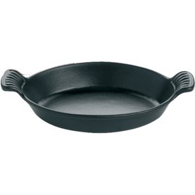 Plat ovale fonte émaillée Chasseur