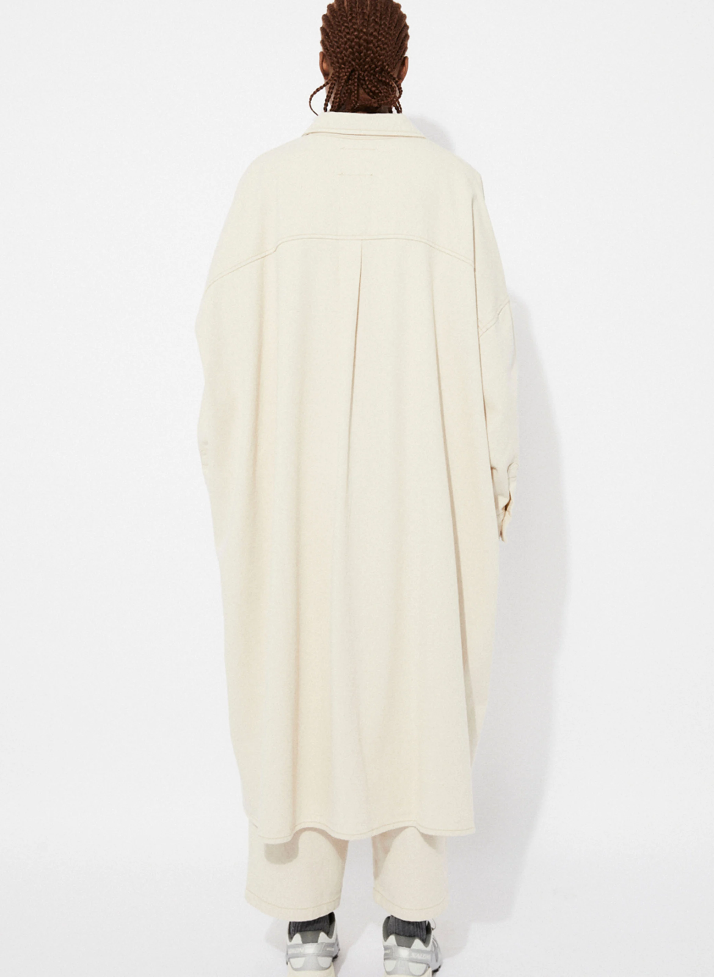 PICA - Robe chemise midi en coton | Blanc
