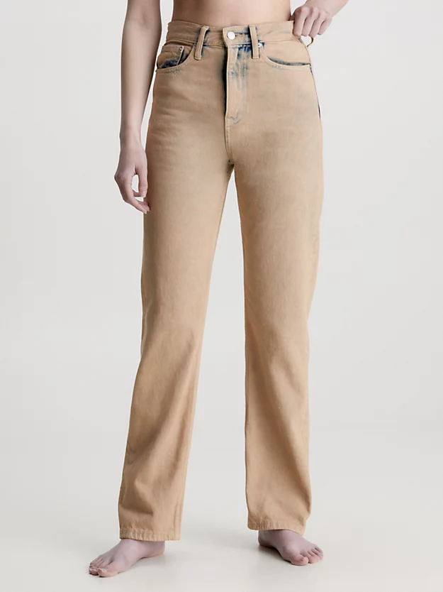 Calça jeans reta de cintura alta