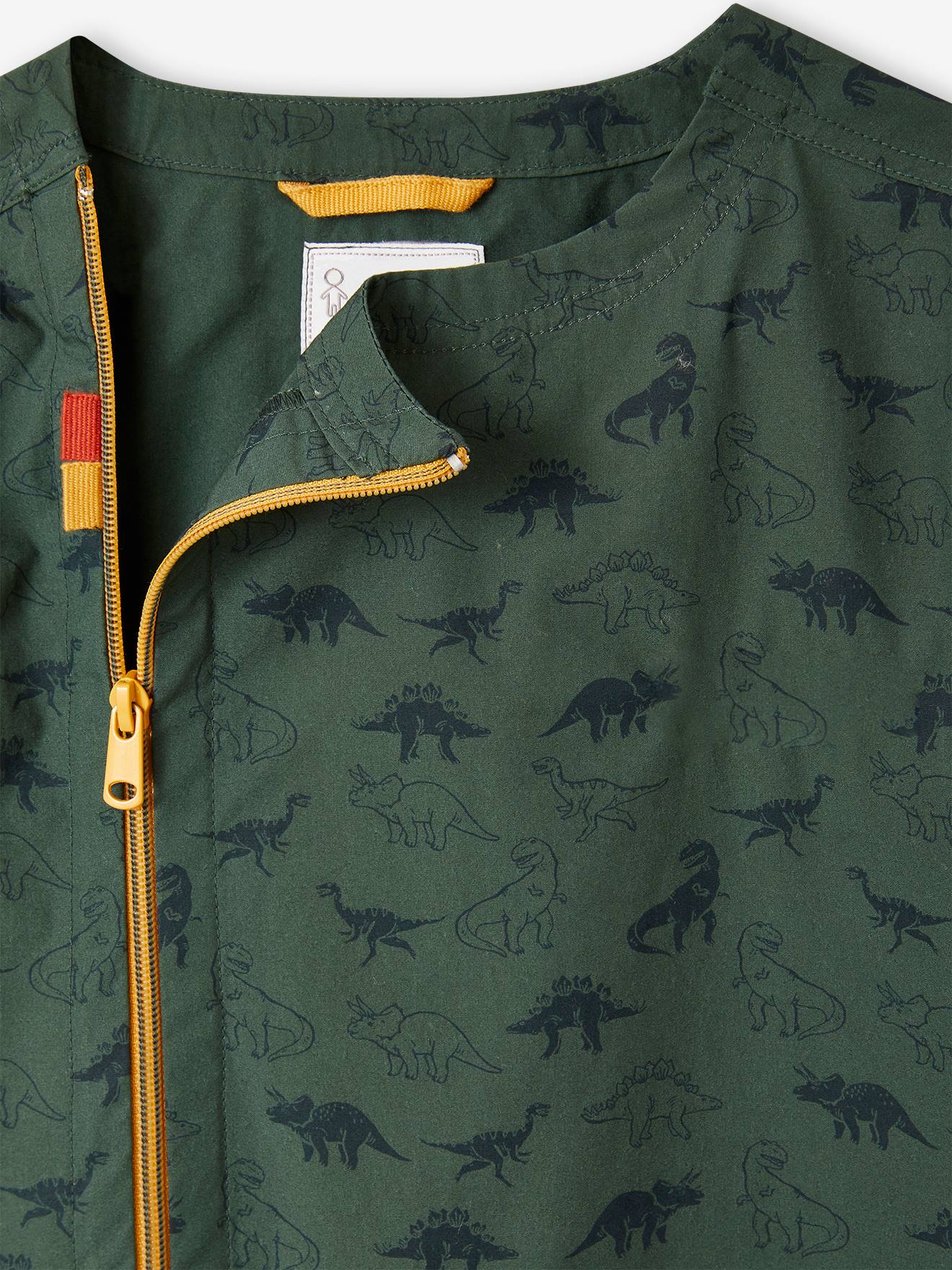 Babador de dinossauro personalizável para menino, verde pinho