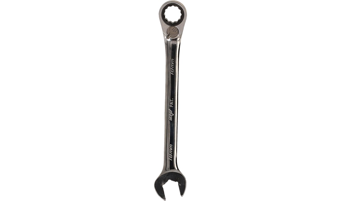 Ringgaffelnøgle 18mm m/skralde vendbar
