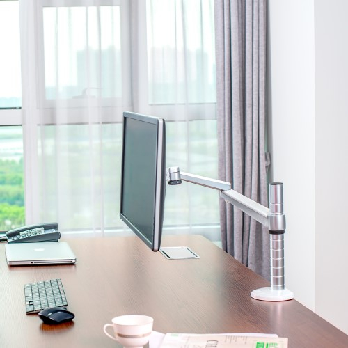 (18-42cm) Schwenkbare Aluminium Monitor Tischhalterung Arm 17