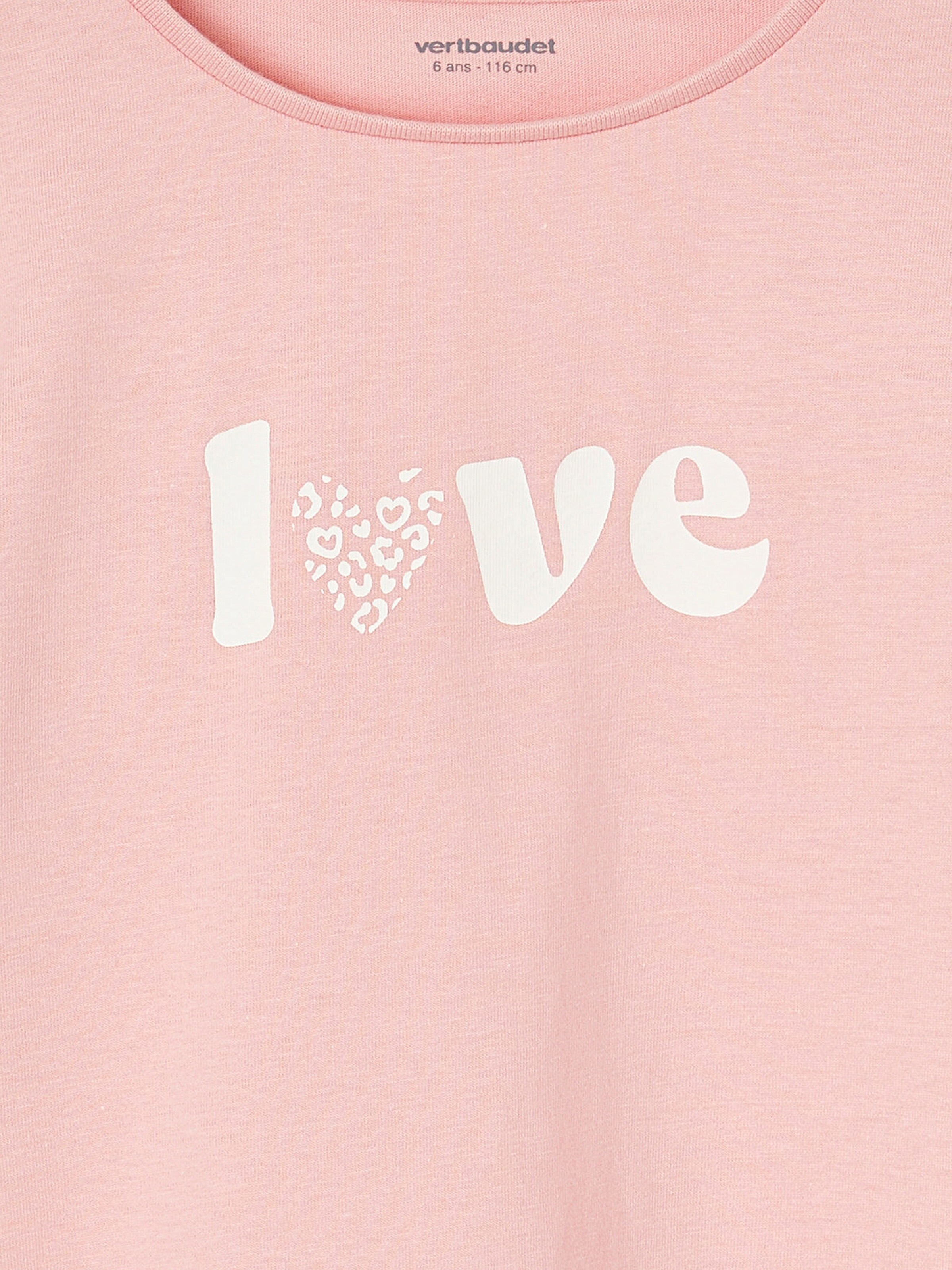Vertbaudet 3er-Pack Mädchen Shirts mit Print BASIC pack salbeigrün+rosa+leo