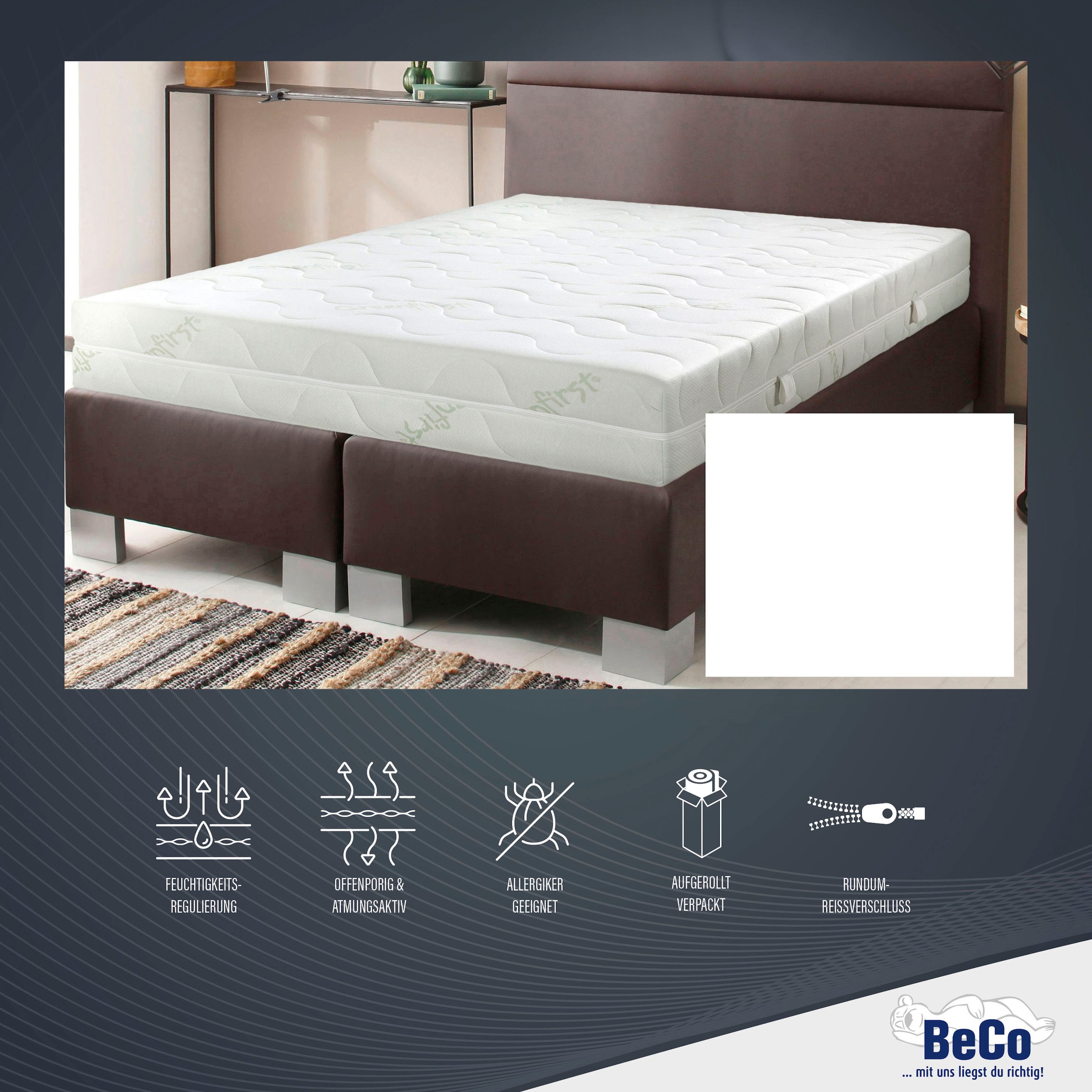 Beco Taschenfederkernmatratze »GUMO TFK« 22 cm hoch 480 Federn 1 Stk. tlg. komfortable Matratze in 90x200, 140x200 cm und weiteren Grössen