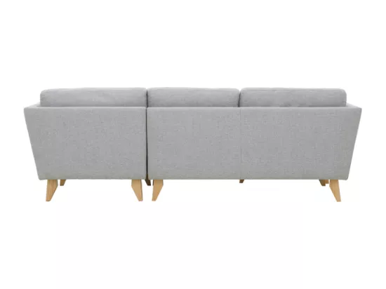 Canapé d'angle réversible 4 places en tissu gris clair Norden