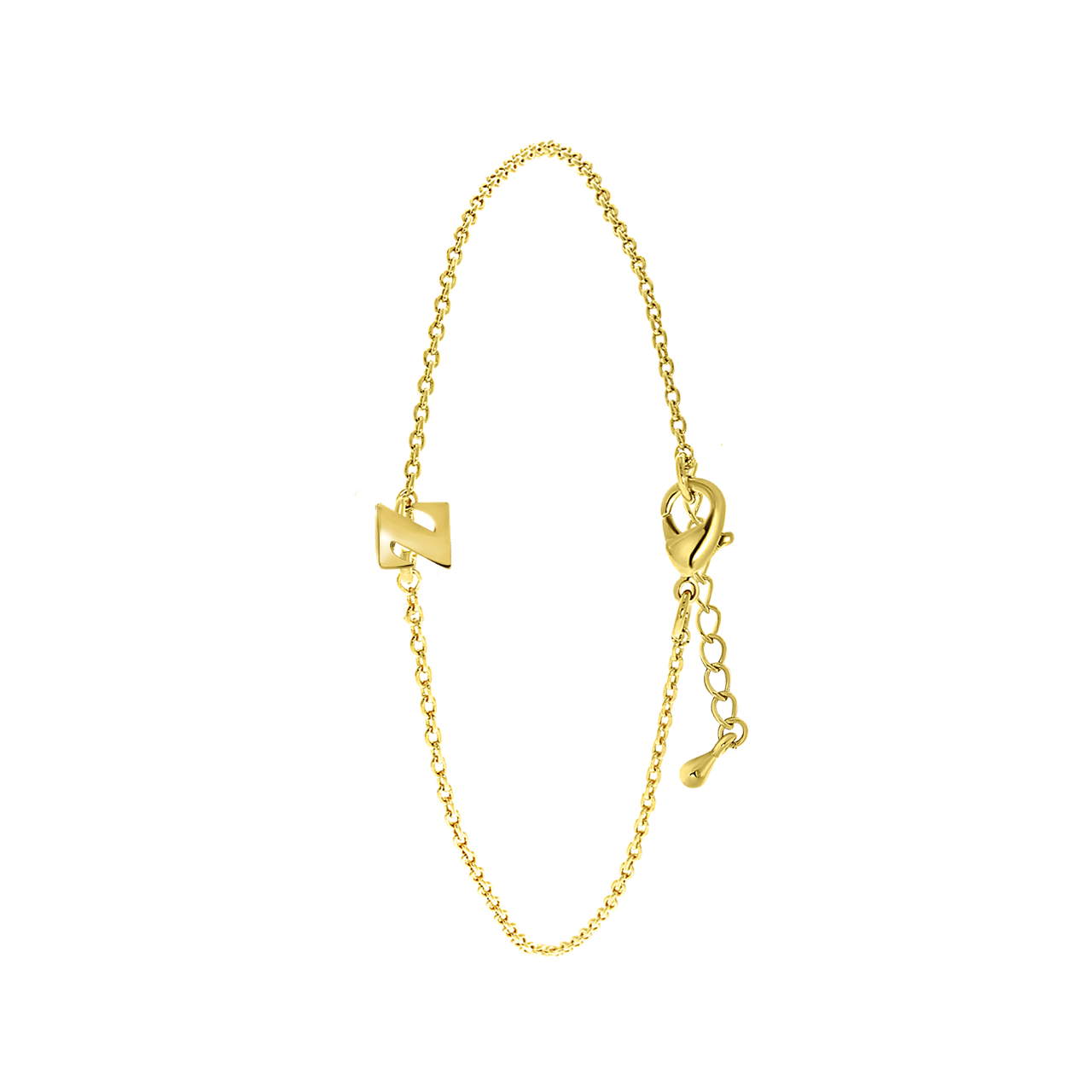 Stalen armband goldplated met letter
