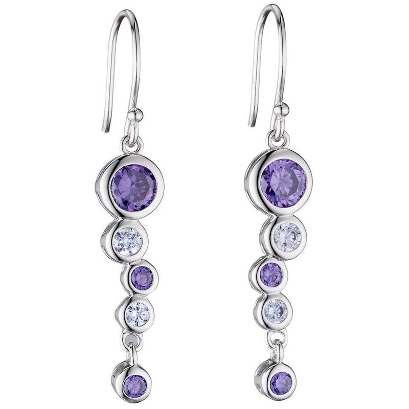Boucle d'oreille cristal en argent 925/1000