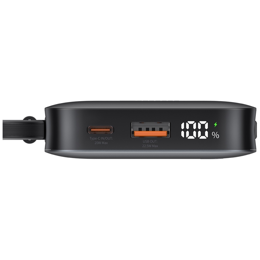 (20W) 10000mAh USB A / USB C Powerbank Power Delivery Ladegerät inkl. USB C / Lightning Ladekabel mit LED Anzeige - Schwarz