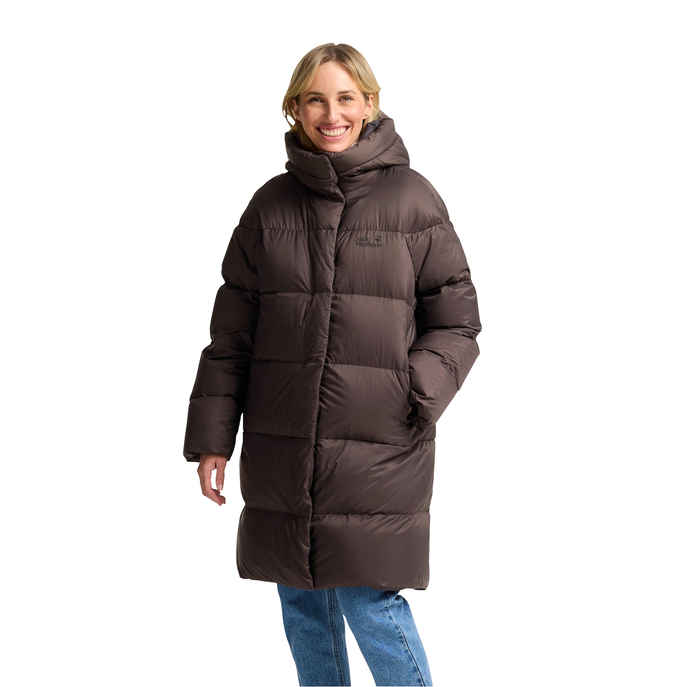 Jack Wolfskin Daunenmantel »ICY HILL COAT W RDS«, Wärmend, winddicht, Daunenjacke