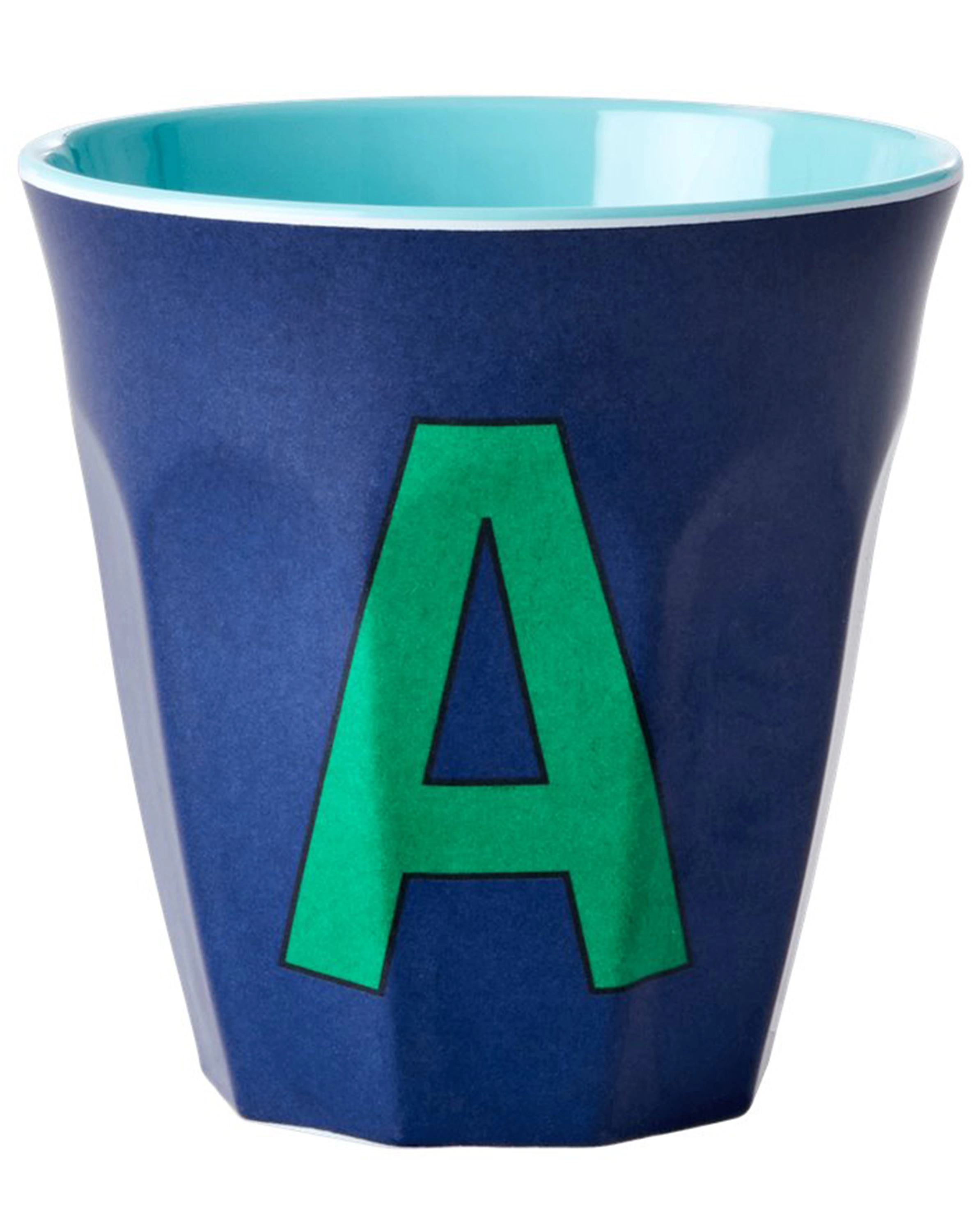 Melamin-Becher LETTER A - MEDIUM in dark blue