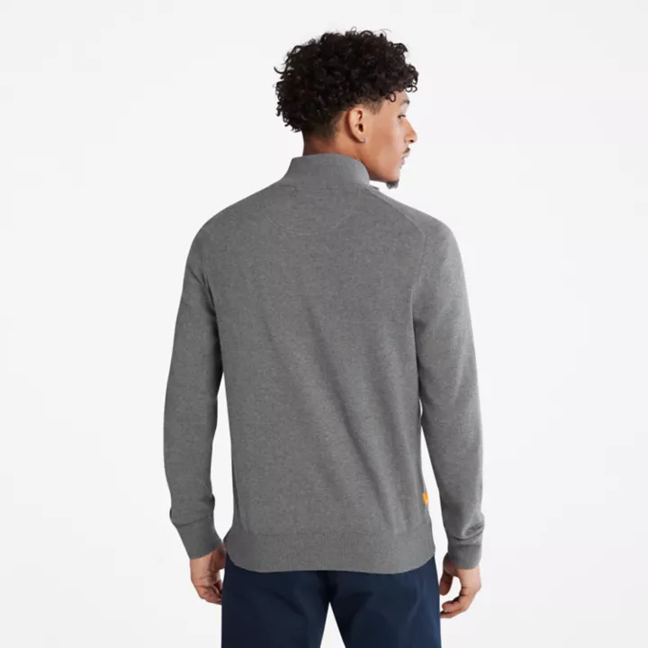 Pull zippé Williams River pour homme en gris
