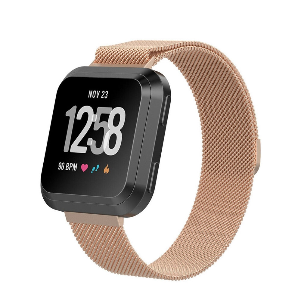 Fitbit Versa 3 / Sense Edelstahl Armband Milanaise Magnetverschluss  (Gelenkumfang: 160-250mm) - Roségold