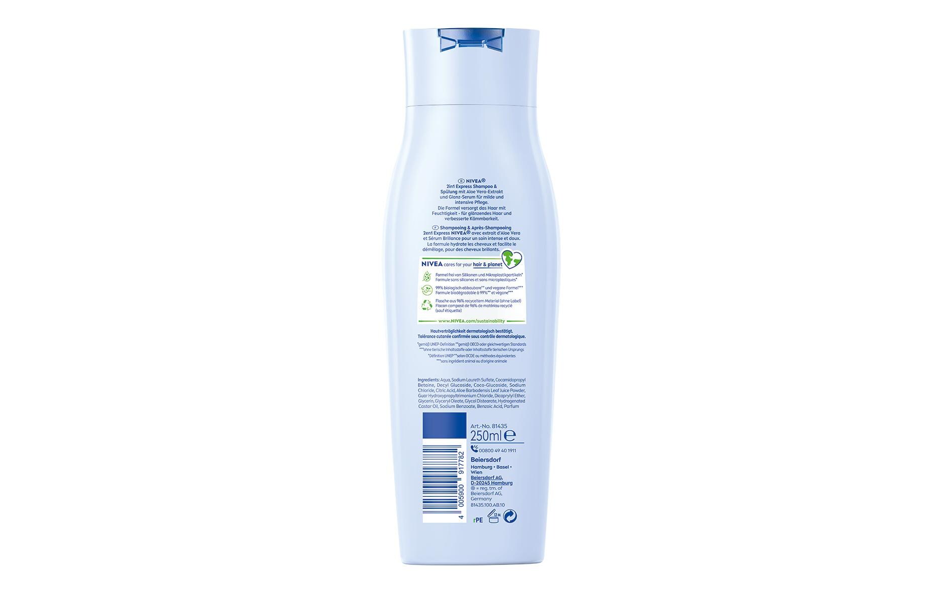Shampoo und Spülung 2in1 Express 250 mlShampoo und Spülung versorgt das Haar im Handumdrehen mit intensiver Pflege