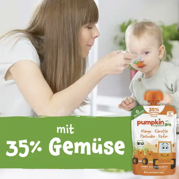 Bio Quetschie mit Hafer, Mango, Karotte & Pastinake