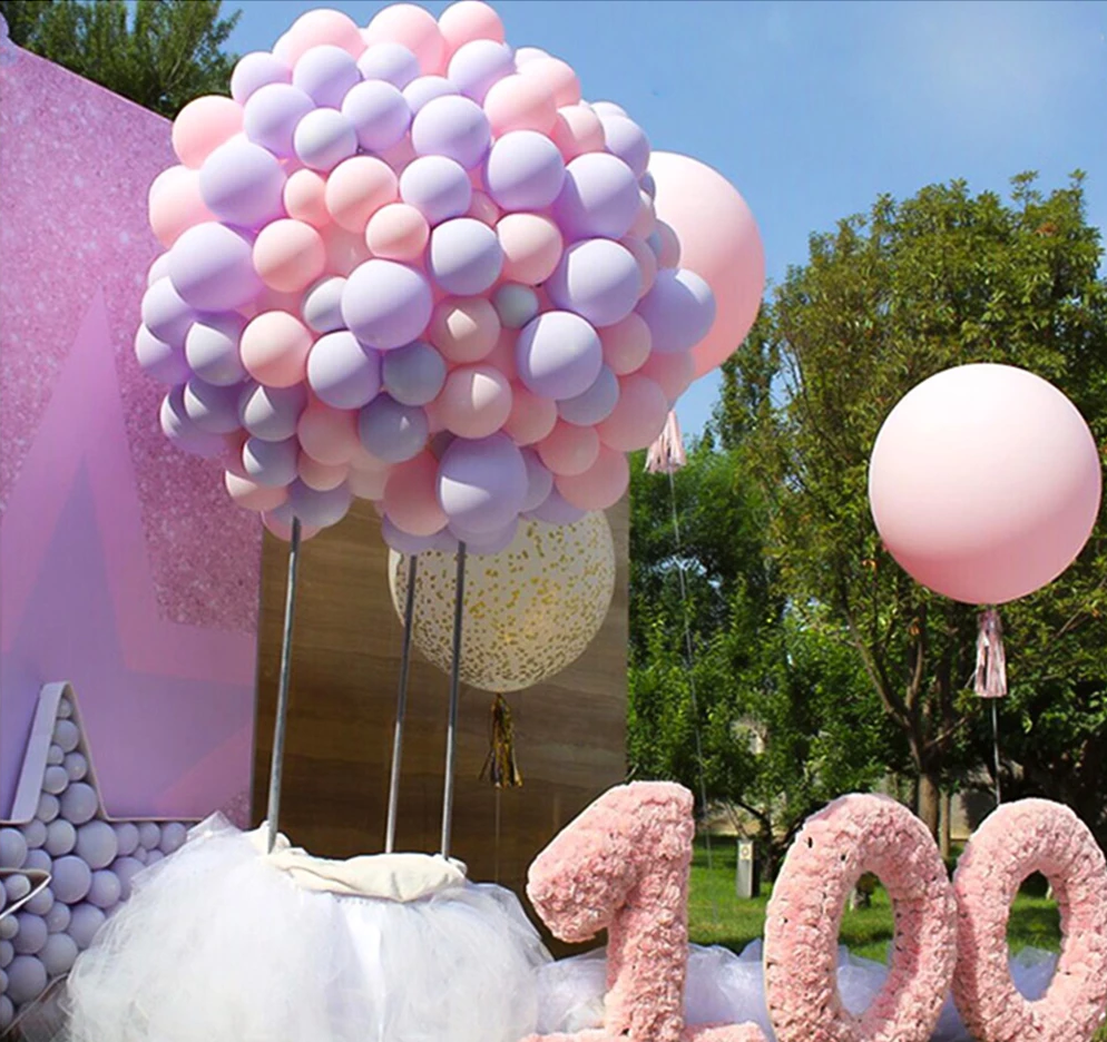 (50er Set) Ø25cm Party Ballons Pastell Latex Luftballons - Rosa