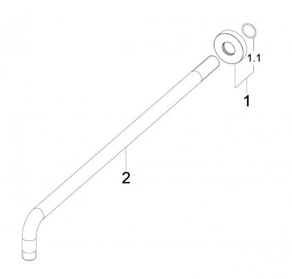 Mueller Round douche arm mat zwart 45cm