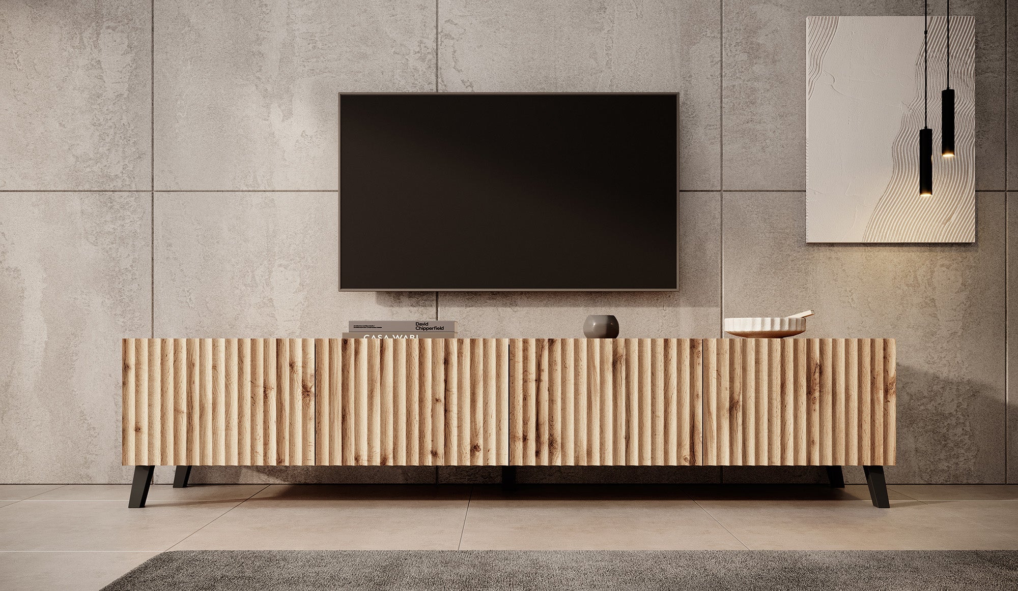 Meubella - TV-Meubel Pepinos 2 - Eiken - 200 cm