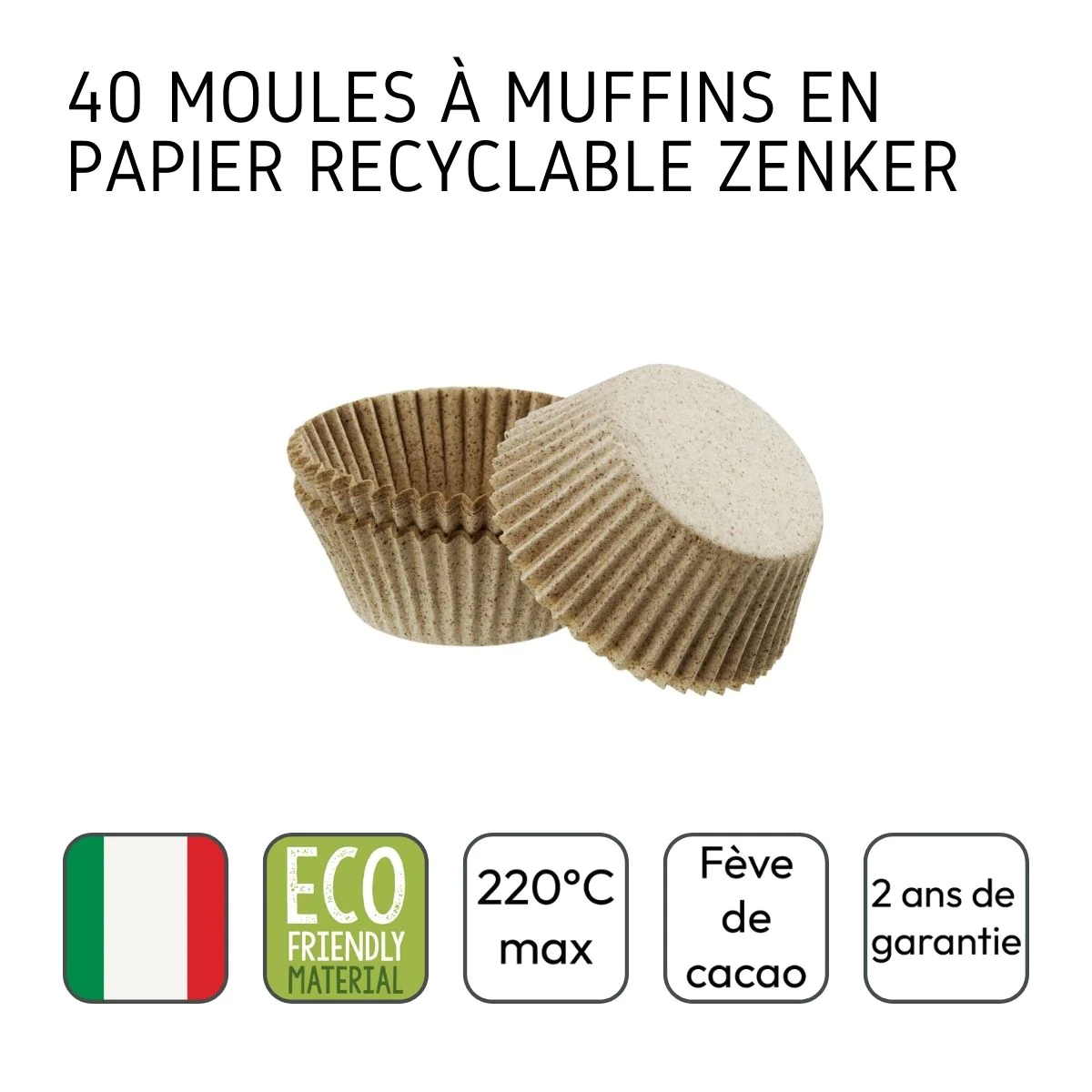 Lot de 40 moules à muffins en papier 7 cm Smart Pastry Zenker