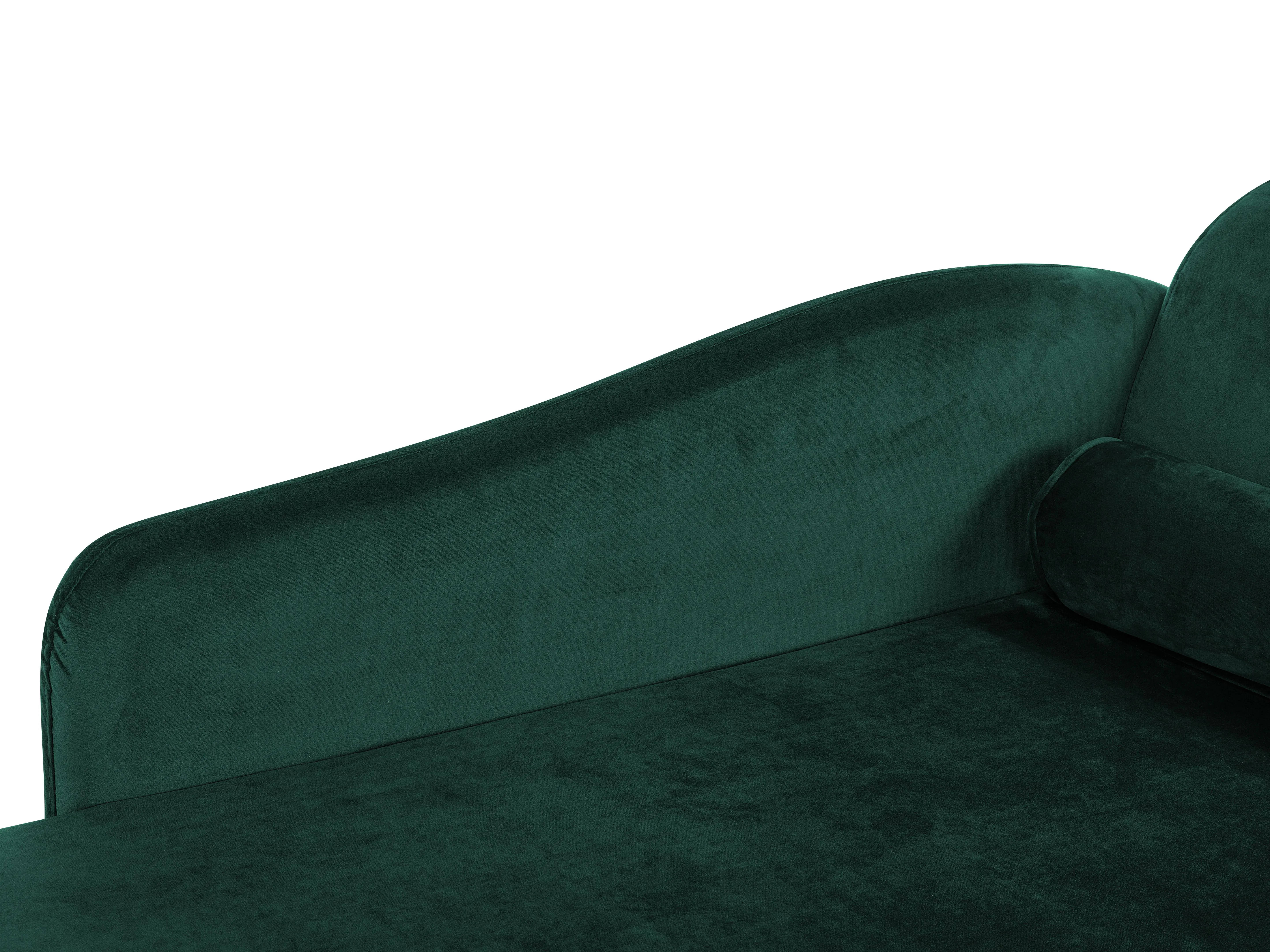 Rechtszijdige chaise longue LUIRO Fluweel Donkergroen met opbergruimte