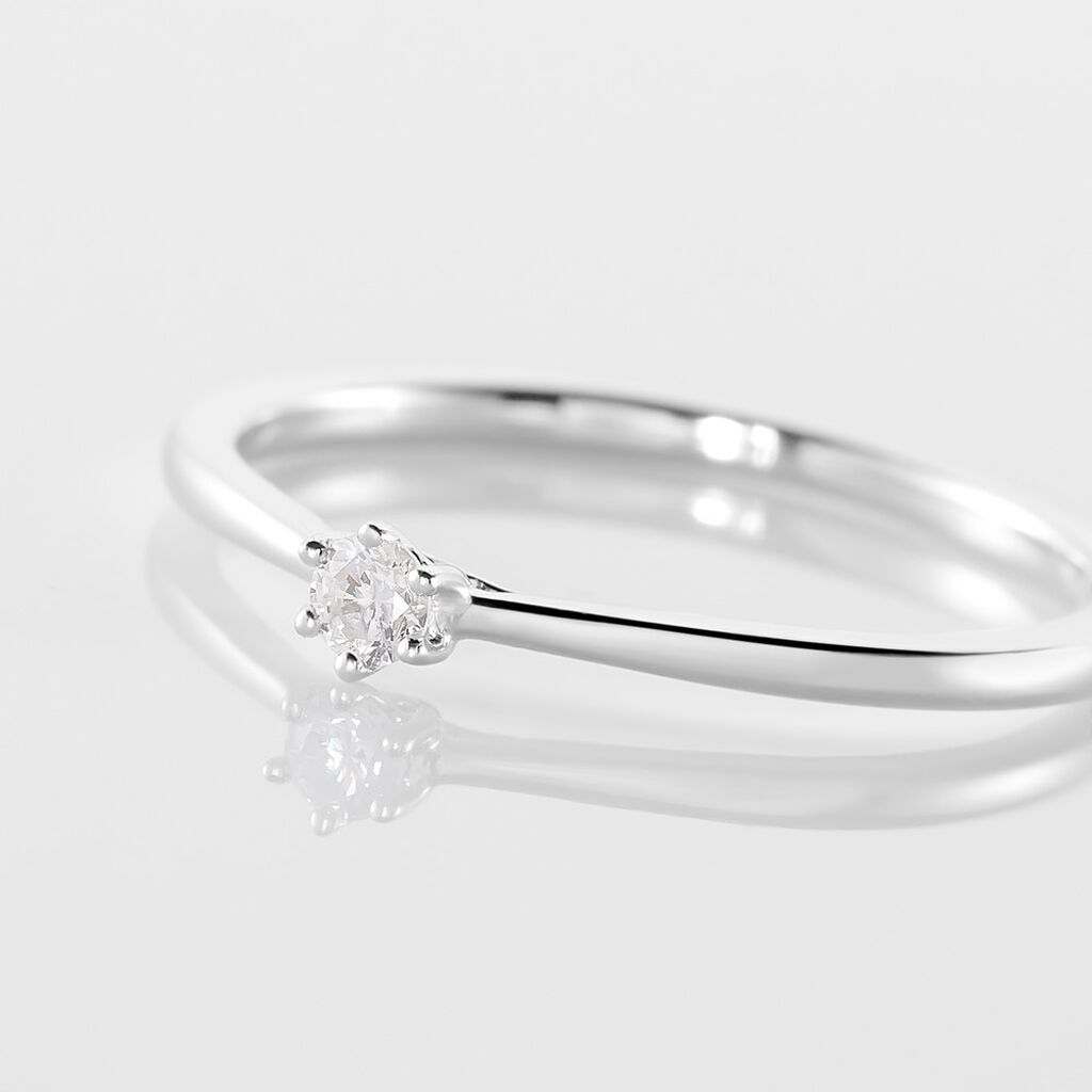 Bague Solitaire Athena Or Blanc Diamant