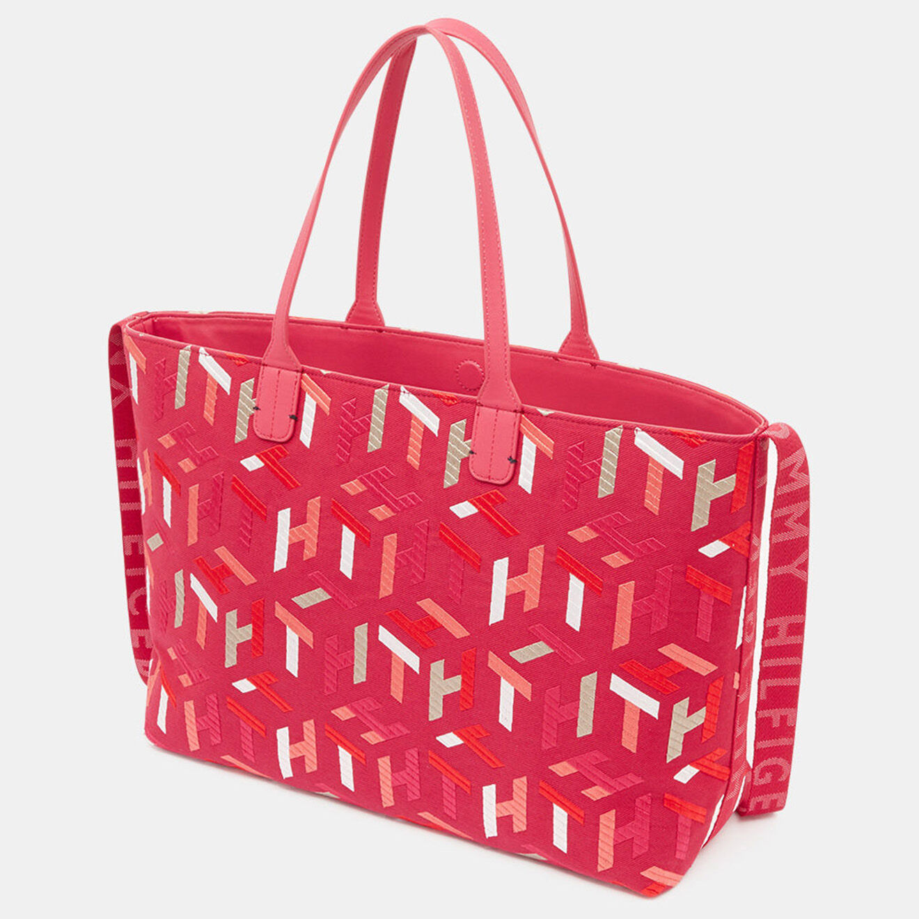Tommy Hilfiger Sac cabas Monogrammes brodés rose - 46x31x15 cm