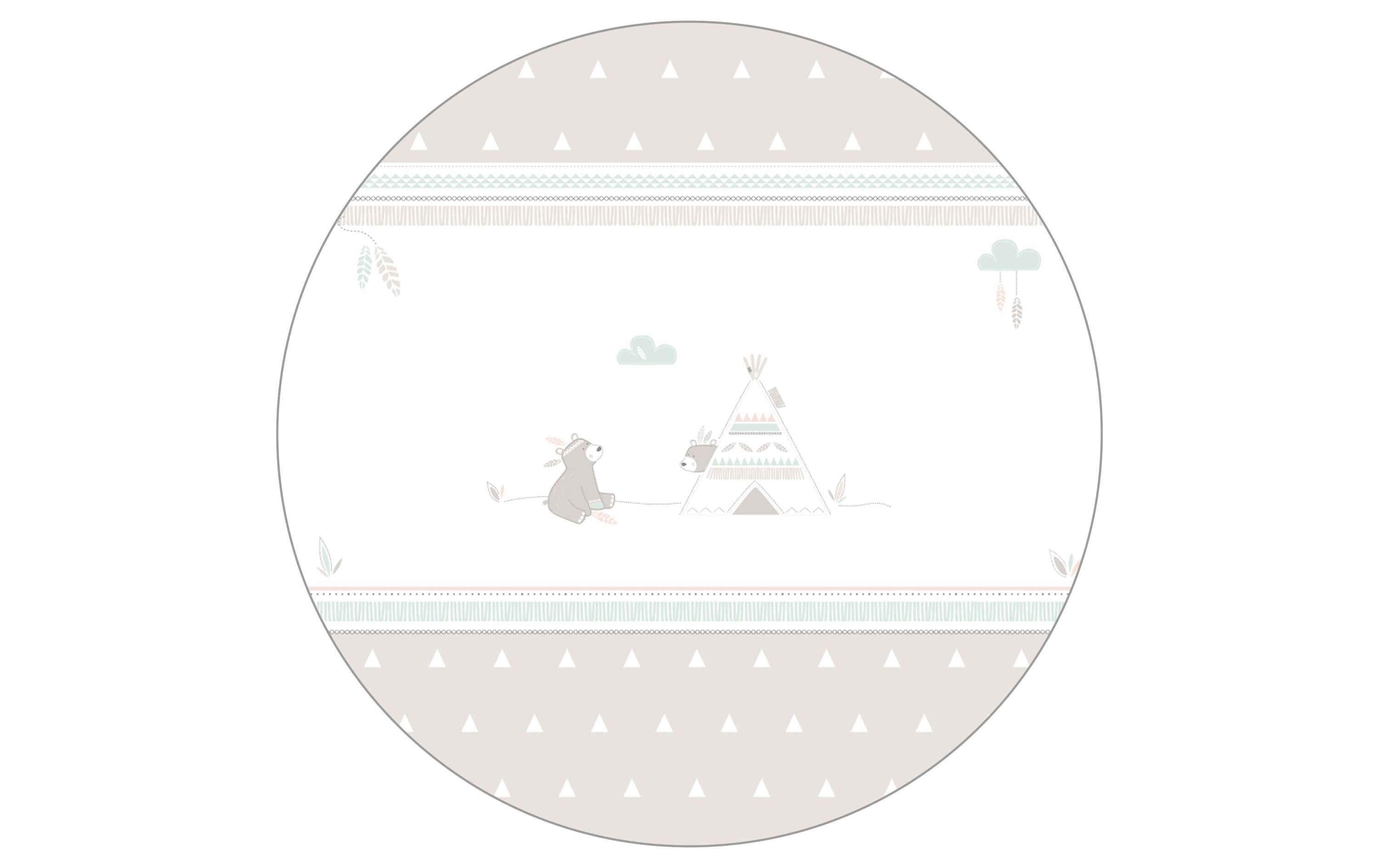 Laufgitter Indibär 6-eckig auf Rollen Beige<br>Spielgitter inkl. beiger Schutzeinlage & Rollen