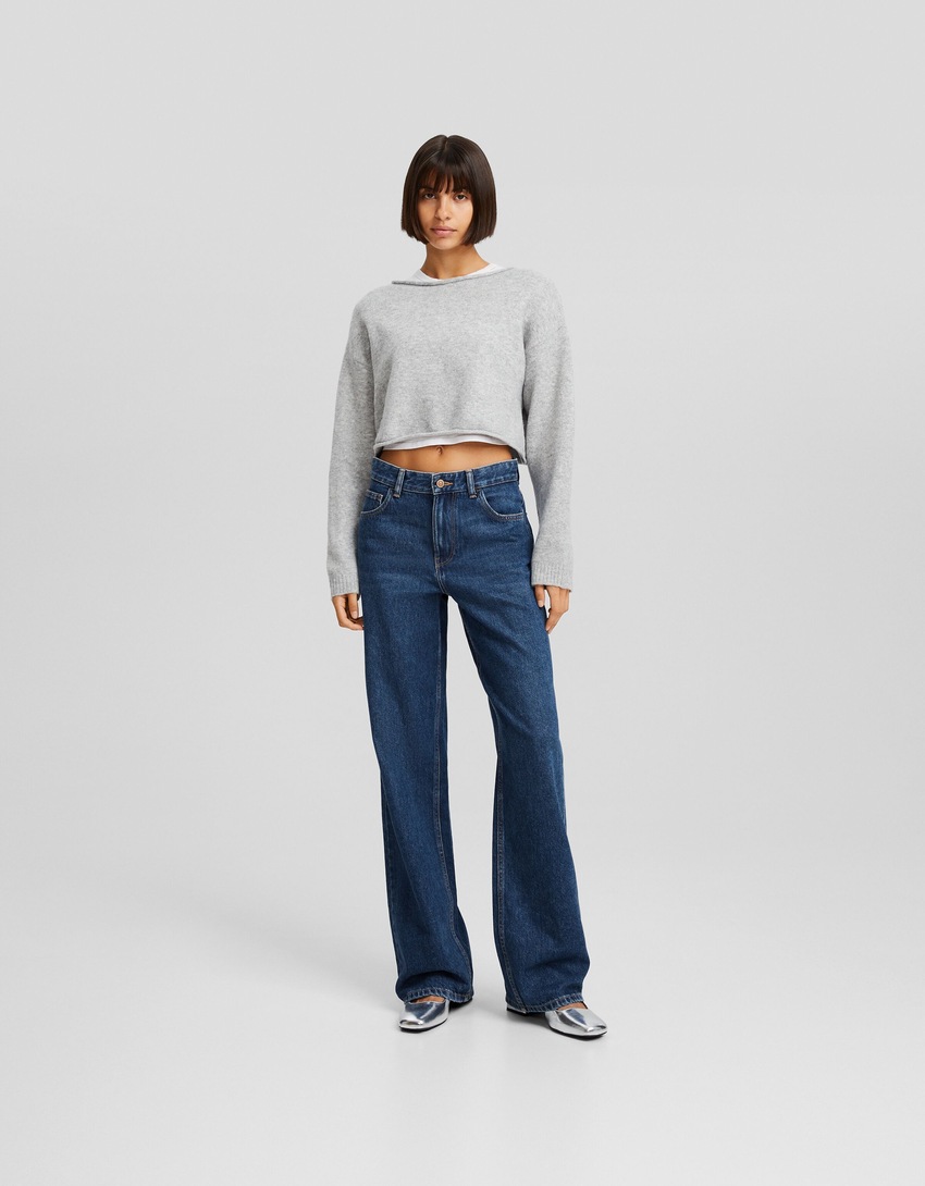 Calça jeans de perna larga