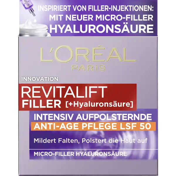 Anti-Age Tagespflege Filler Intensiv Aufpolsternd + Hyaluronsäure LSF 50