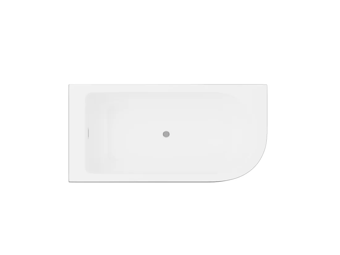 Baignoire d'angle - 240L - 170 x 75 x 58 cm - Noir brillant - Angle gauche - ANIKA