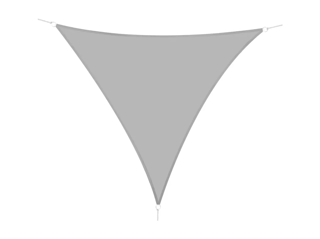 Voile d'ombrage triangulaire grande taille 3 x 3 x 3 m polyester imperméabilisé haute densité 160 g/m² gris clair
