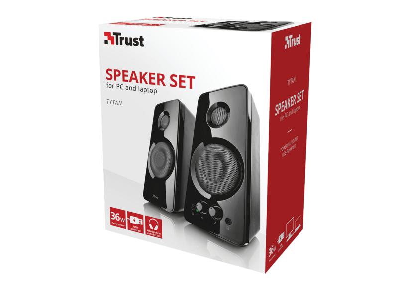Trust PC-Lautsprecher Tytan 2.0 Elegantes Lautsprecherset mit vollem Klang