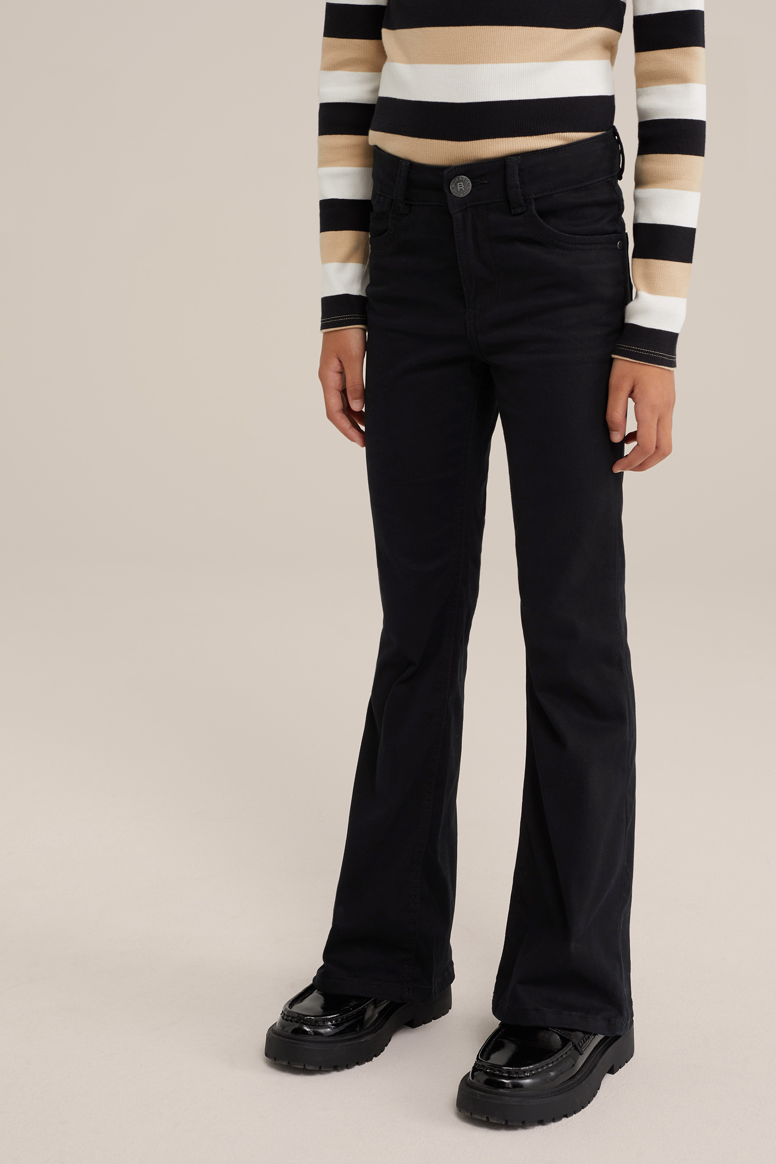 Meisjes flared jegging met stretch Blue Ridge Zwart
