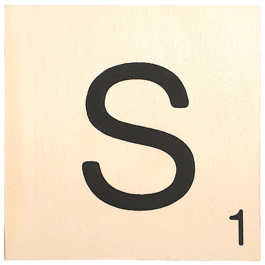 Lettre S bois à décorer 10x10cm