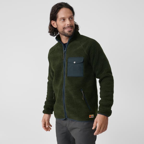 Veste polaire randonnée FJALLRAVEN VARDAG PILE FLEECE M DEEP FOREST