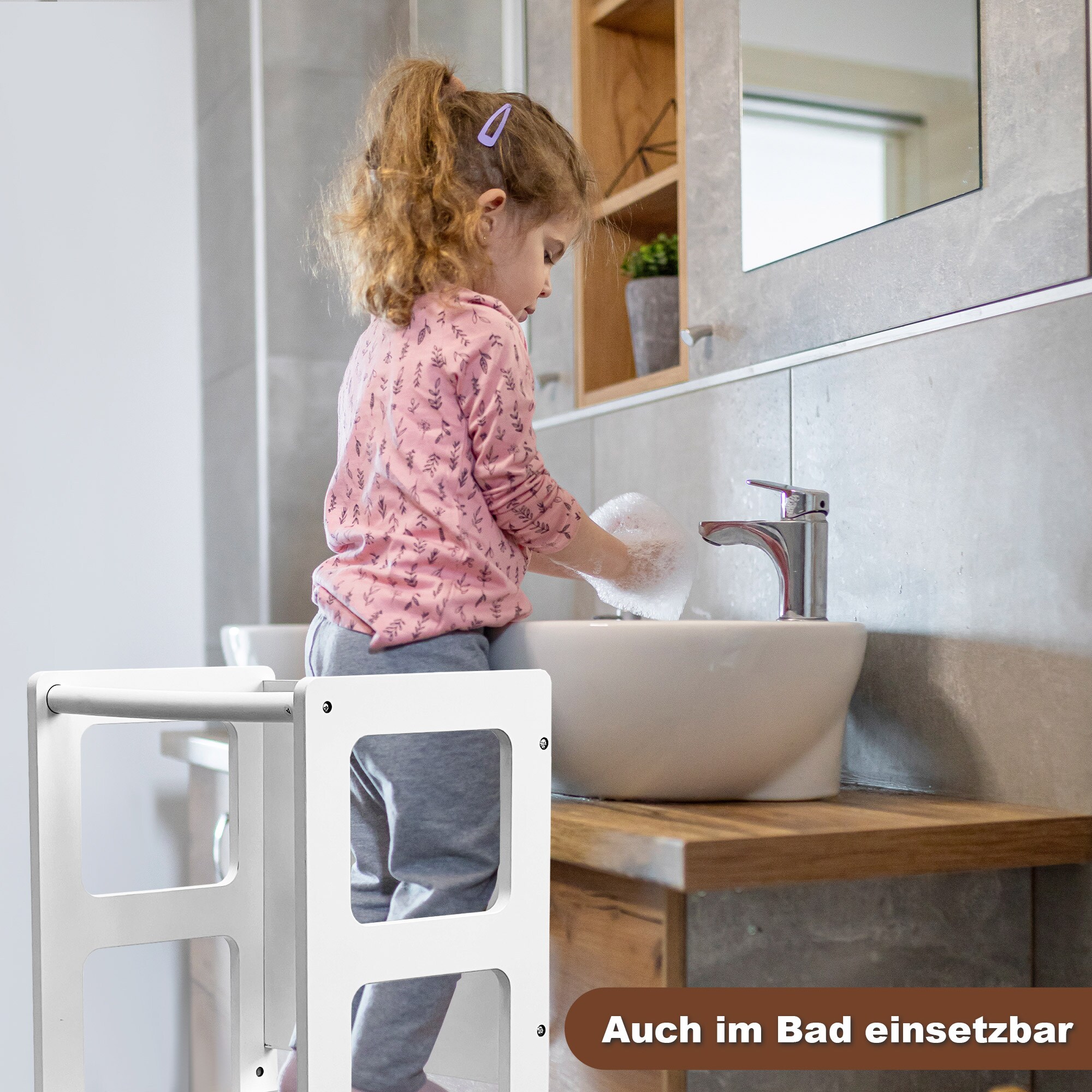 Baby Vivo Lernturm aus Holz - Mit Tafel in Weiß