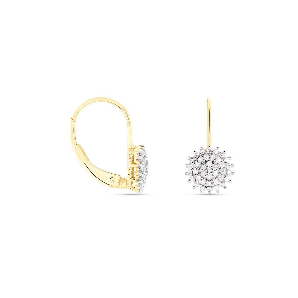 Boucles D'oreilles Pendantes Veronick Or Jaune Diamant